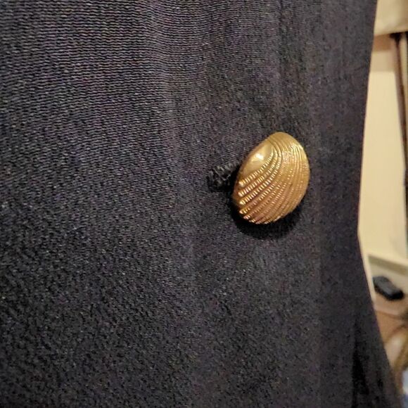 2110 by Jules Black Long Sleeved T Shirt Dress Metal Shell Buttons - Picture 9 of 14